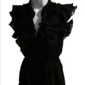 Black Ruffle Blouse